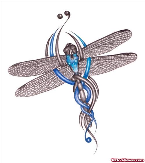 Amazing Dragonfly Tattoo Design