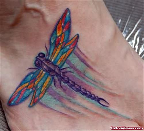 Dragonfly Tattoo On Foot By Tattoostime