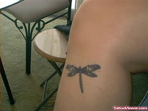 Dragonfly Tattooed On Leg