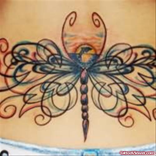 Dragonfly Lower Back Tattoo