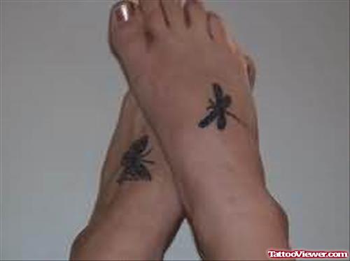 Dragonfly Tattoos On Feet
