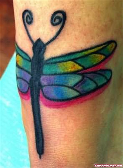 Dragonfly Coloured Tattoo Art