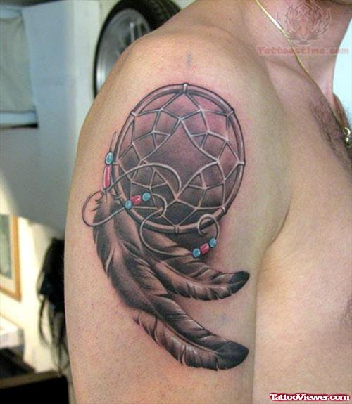 Dream Catcher Tattoo For Shoulder