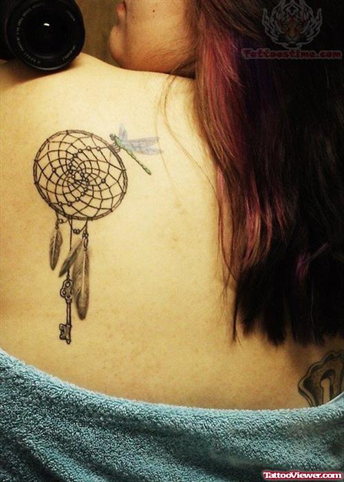 Dream Catcher Tattoo For Back Shoulder
