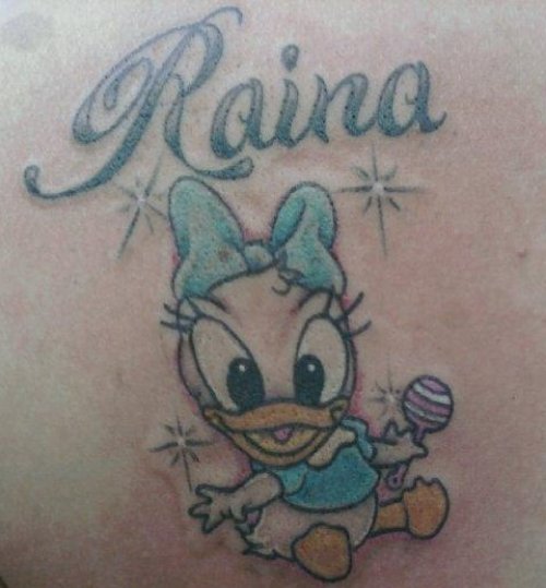 Raina Color Ink Donald Duck Tattoo