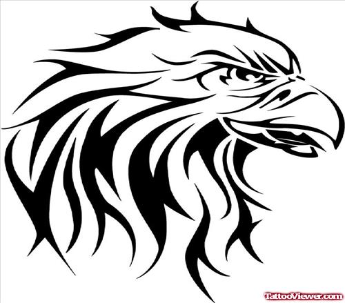 New Tribal Eagle Head Tattoo Design