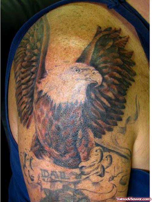 Impressive Half Sleeve Eagle Tattoo