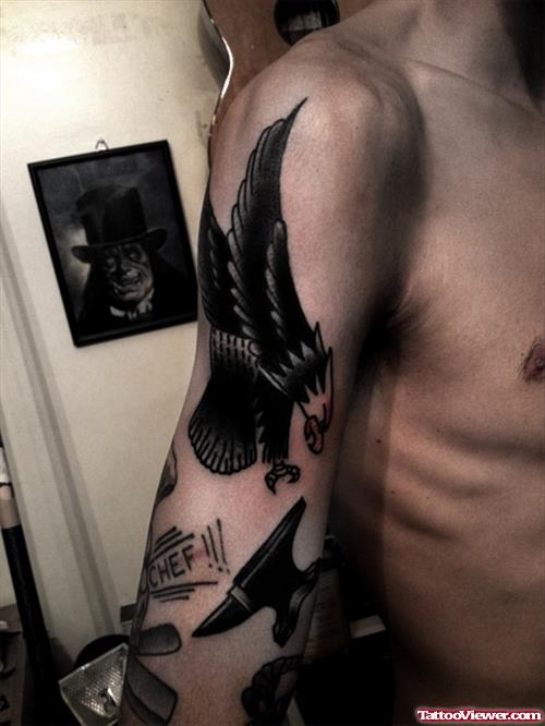 Right Sleeve Eagle Tattoo For Men