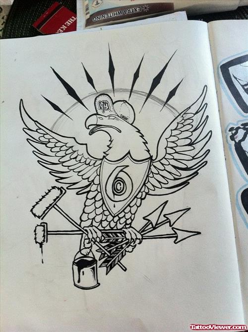 Graffiti Eagle Tattoo Design