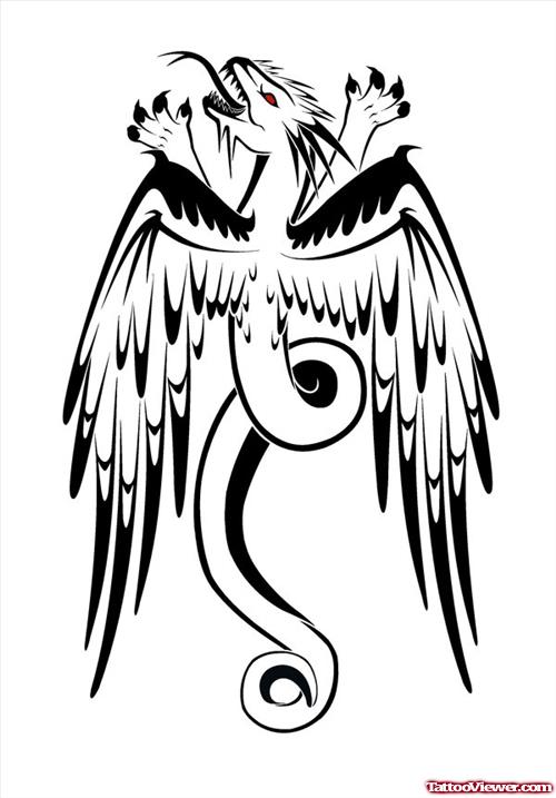Eagle Winged Dragon Tattoo Design