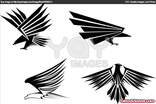 Attractive Tribal Eagle Tattoos Designs