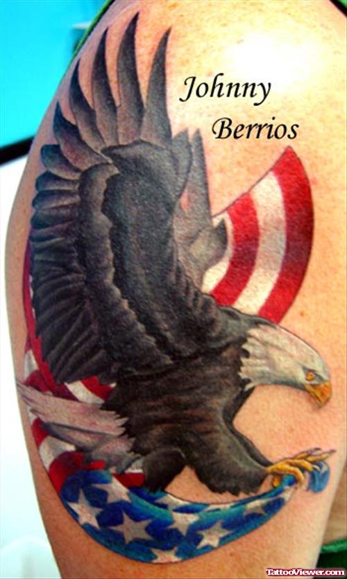 American Eagle Tattoo On Half Sleeve