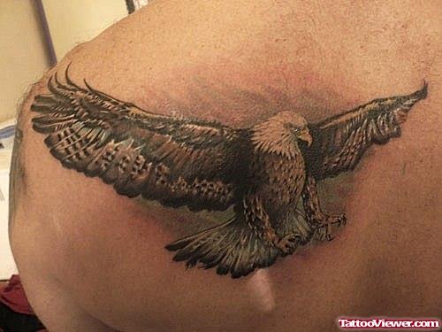 Open Wings Flying Eagle Tattoo