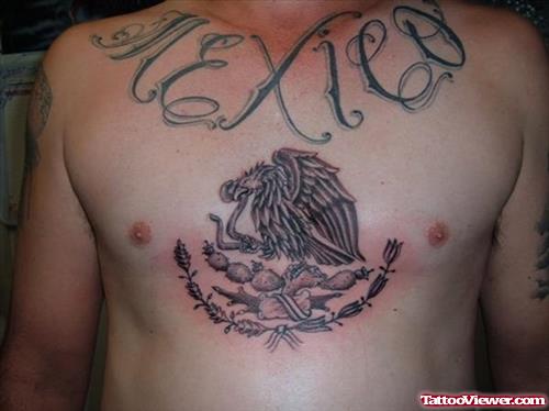 Mexico Eagle Tattoo On Man Chest