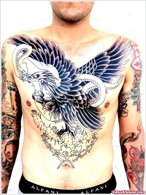 Latest Chest Eagle Tattoo