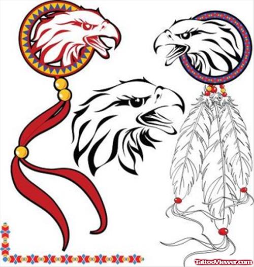 Dreamcatcher Eagle Tattoos Designs