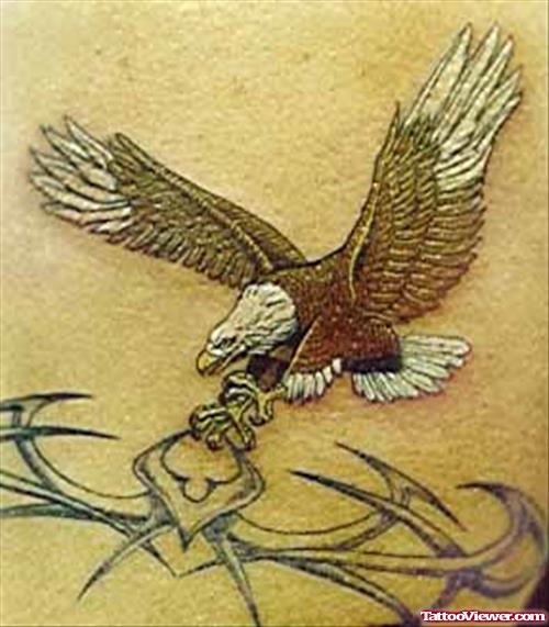 Tribal And Flying Eagle Tattoo