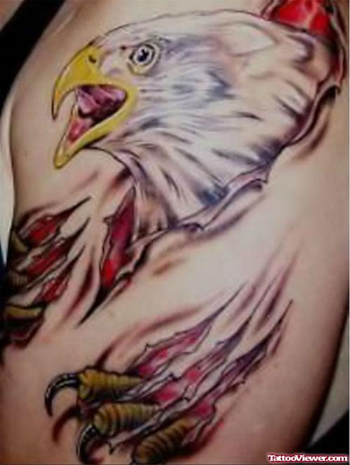 Ripped Skin Eagle Tattoo