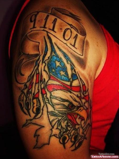 Memorial Patriotic Eagle Tattoo