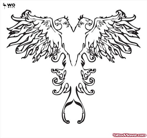 Outline Eagle Tattoo Design