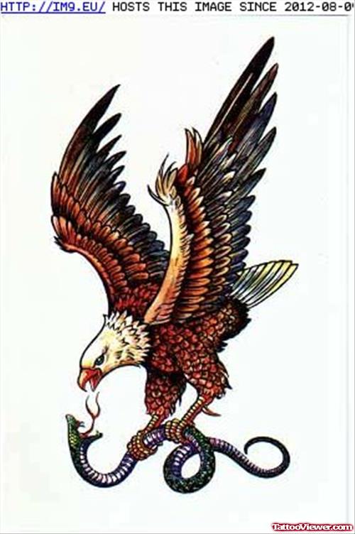 Snake And Eagle Tattoo Design