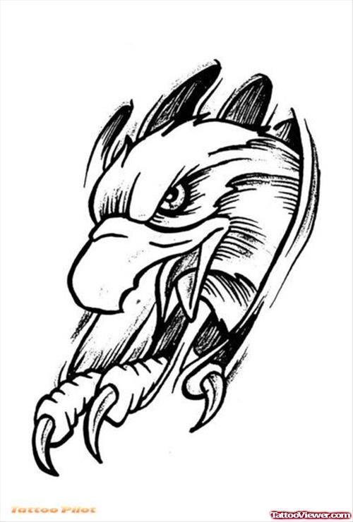 Ripped Skin Eagle Tattoo Design