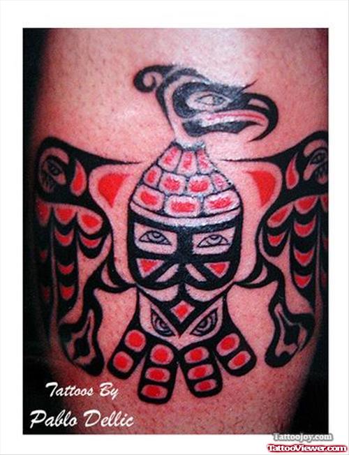 Haida Colored Eagle Tattoo