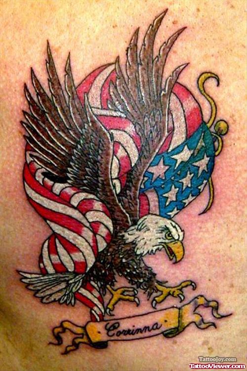 american Eagle With Banner Tattoo