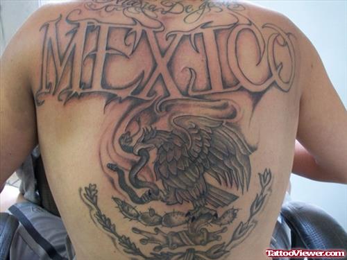 Mexico Eagle Tattoo On Back