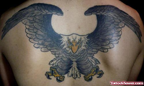 Eagle Tattoo On Man Upperback