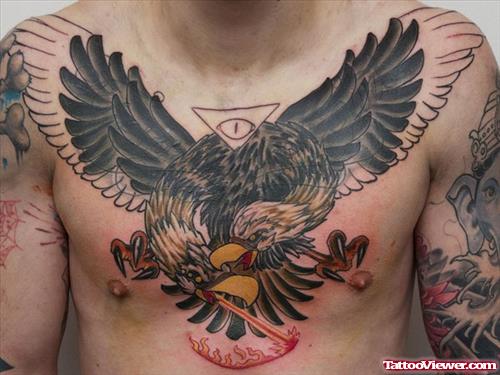 Eagle Man Chest Tattoo