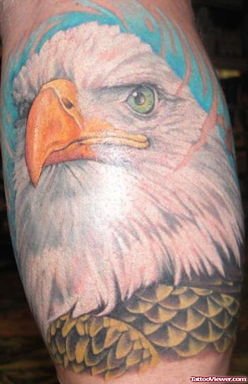 Awesome Colored Eagle Tattoo On Half Sleeve