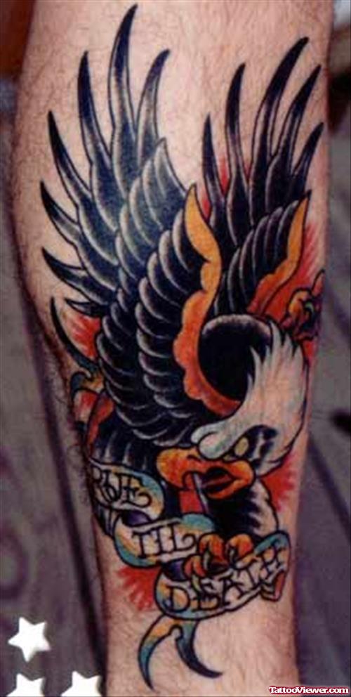 True Til Death Color Eagle Tattoo