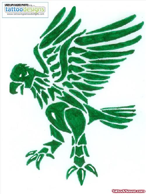 Green Eagle Tattoo Design