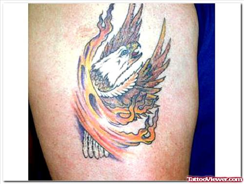 Flaming Flying Eagle Tattoo