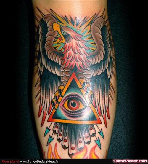 Eagle With Pyramid Eye Tattoo