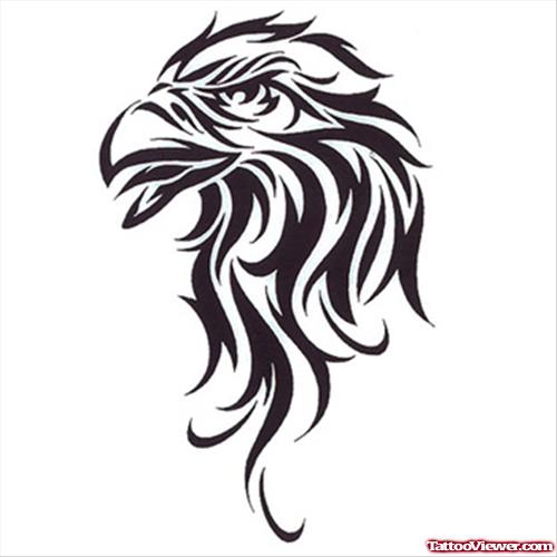 Attractive Tribal Eagle Head Tattoo Design