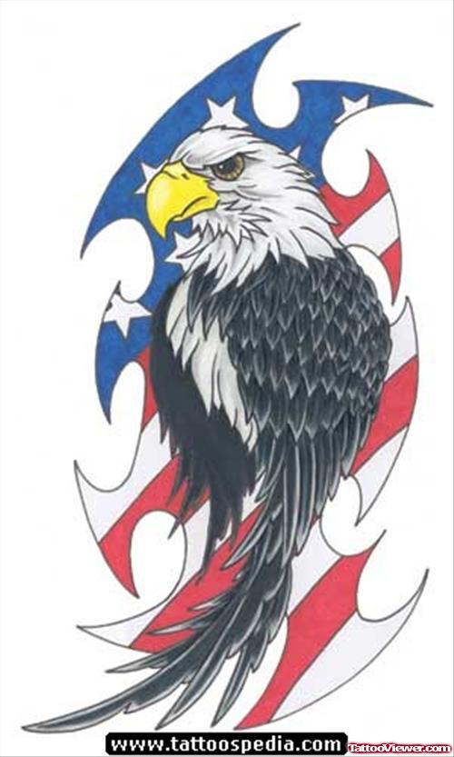 American Flag And Eagle Tattoo Design