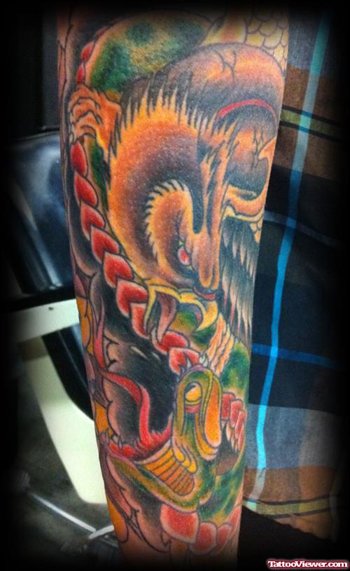 Amazing Colored Eagle Tattoo