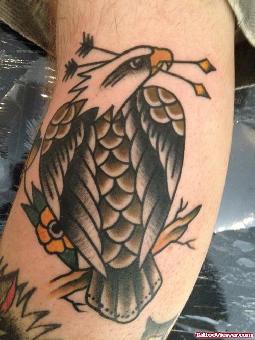 Eagle With Arrows In Beak Tattoo