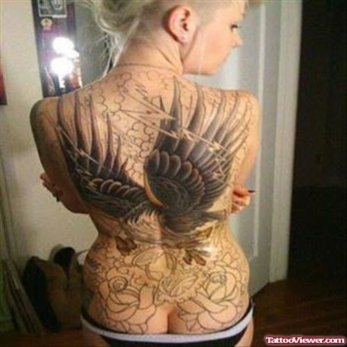 Eagle Wings Tattoos On Back