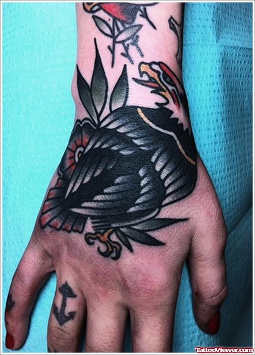 Eagle Tattoo On Right Hand