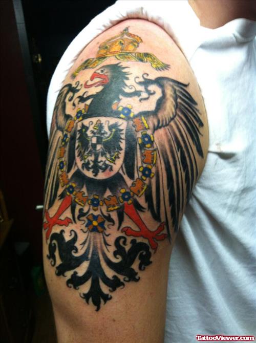 Best Eagle Tattoo On Right Half Sleeve