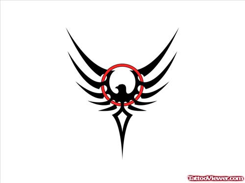 Amazing Black Tribal Eagle Tattoo Design