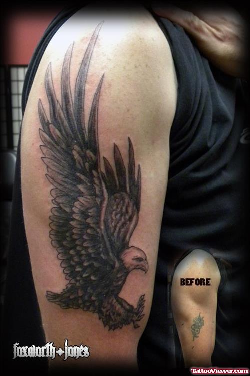 Eagle Tattoo On Half Sleeve