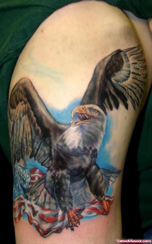Eagle Snake Tattoo On Shoulder