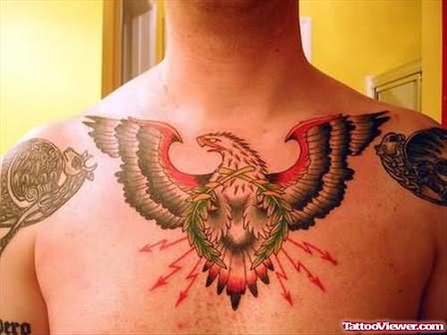 Trendy Eagle Tattoo On Chest