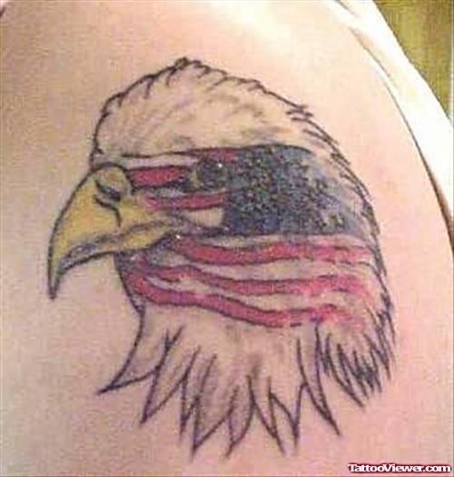 Eagle Face Tattoo On Shoulder