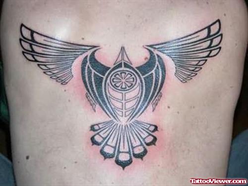 Creative Eagle Tattoo On Back