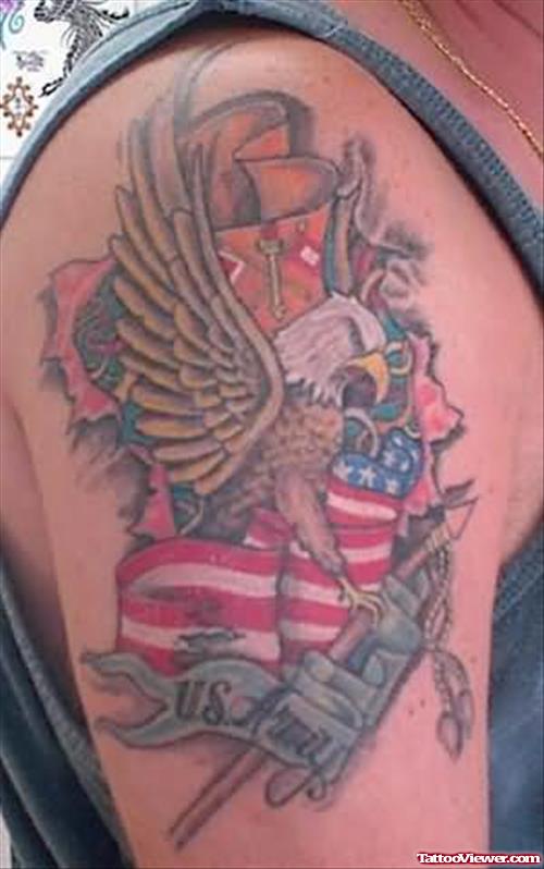 Boe Eagle Tattoo On Shoulder